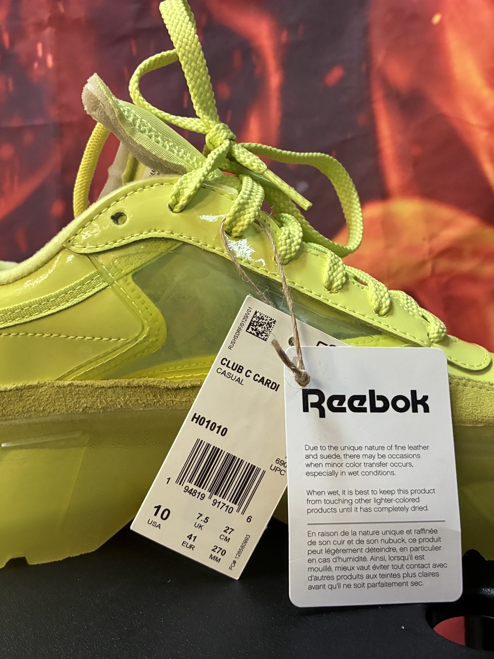 Reebok Neon Yellow Club C Cardi Casual Sneaker
